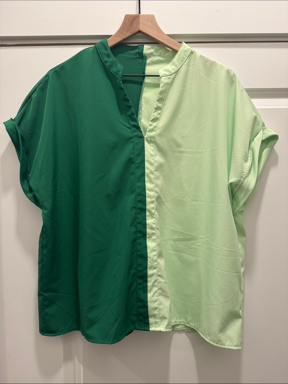SHEIN Mint Green Satin Blouse